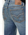 Image #4 - Moonshine Spirit Men's Medium Wash White Lightning Slim Bootcut Stretch Denim Jeans, Medium Wash, hi-res