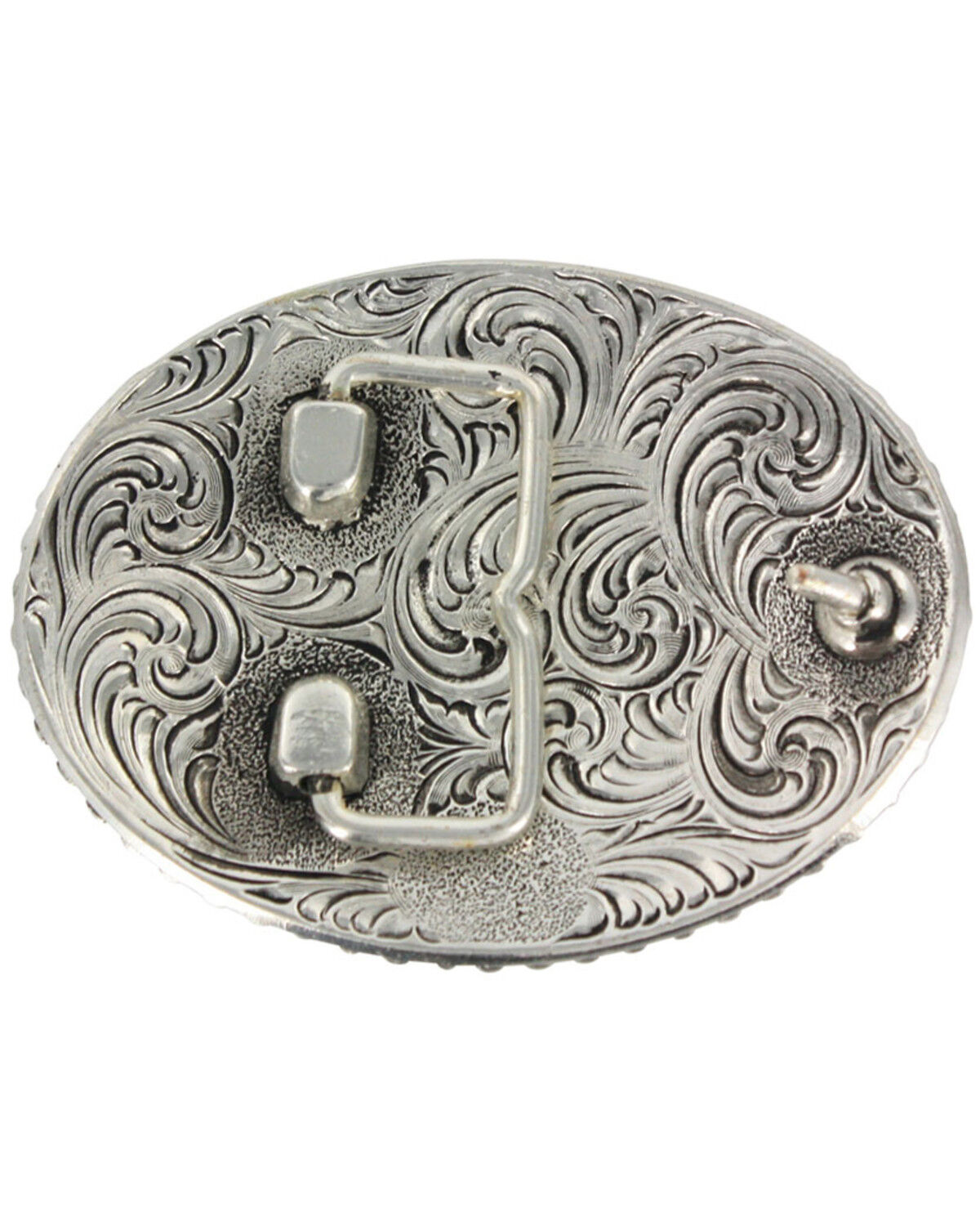 Image #2 - Cody James Men's Oval Longhorn Belt Buckle, Silver, hi-res