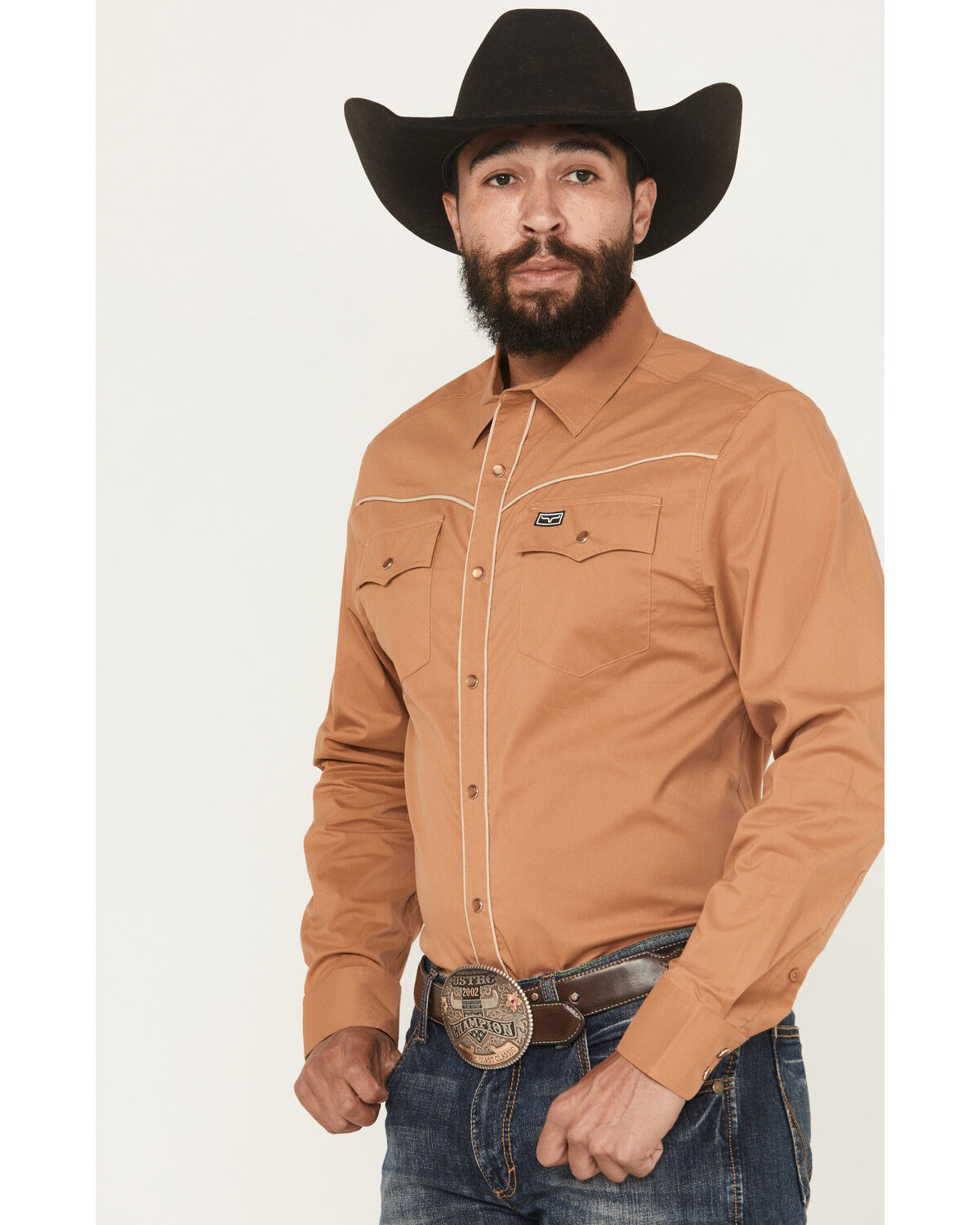Image #2 - Kimes Ranch Men's Laneboro Solid Long Sleeve Snap Performance Western Shirt, Brown, hi-res