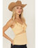 Image #2 - Idyllwind Women's Lace Inset Tie-Front Cami, Yellow, hi-res