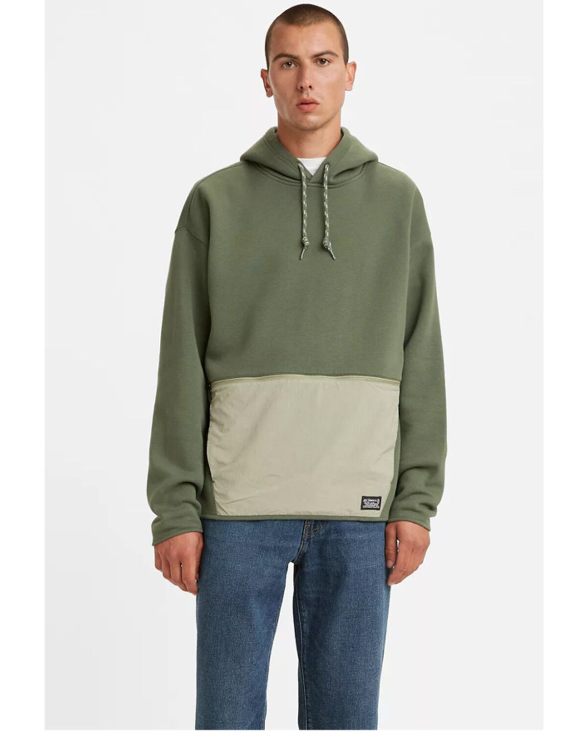 Image #1 - Levi's Men's Thyme Utility Hooded Fleece Sweatshirt, Green, hi-res
