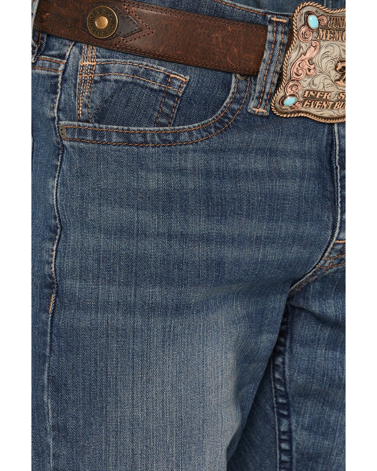 Image #2 - Cody James Men's Wolfstooth Wash Duke Relaxed Bootcut Stretch Denim Jeans, Blue, hi-res