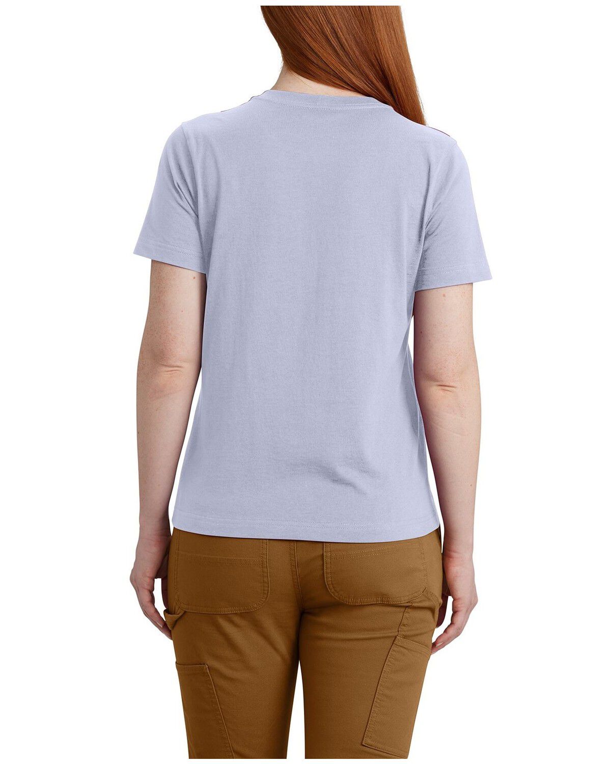 Image #2 - Carhartt Women's Relaxed Fit Lightweight Short Sleeve Pocket Tee, Lavender, hi-res