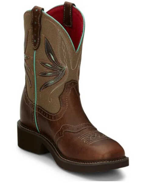 Image #1 - Justin Women's Nettie Western Boots - Square Toe, Olive, hi-res
