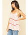 Image #3 - Miss Me Women's Ivory & Red Print Tiered Top, Rust Copper, hi-res