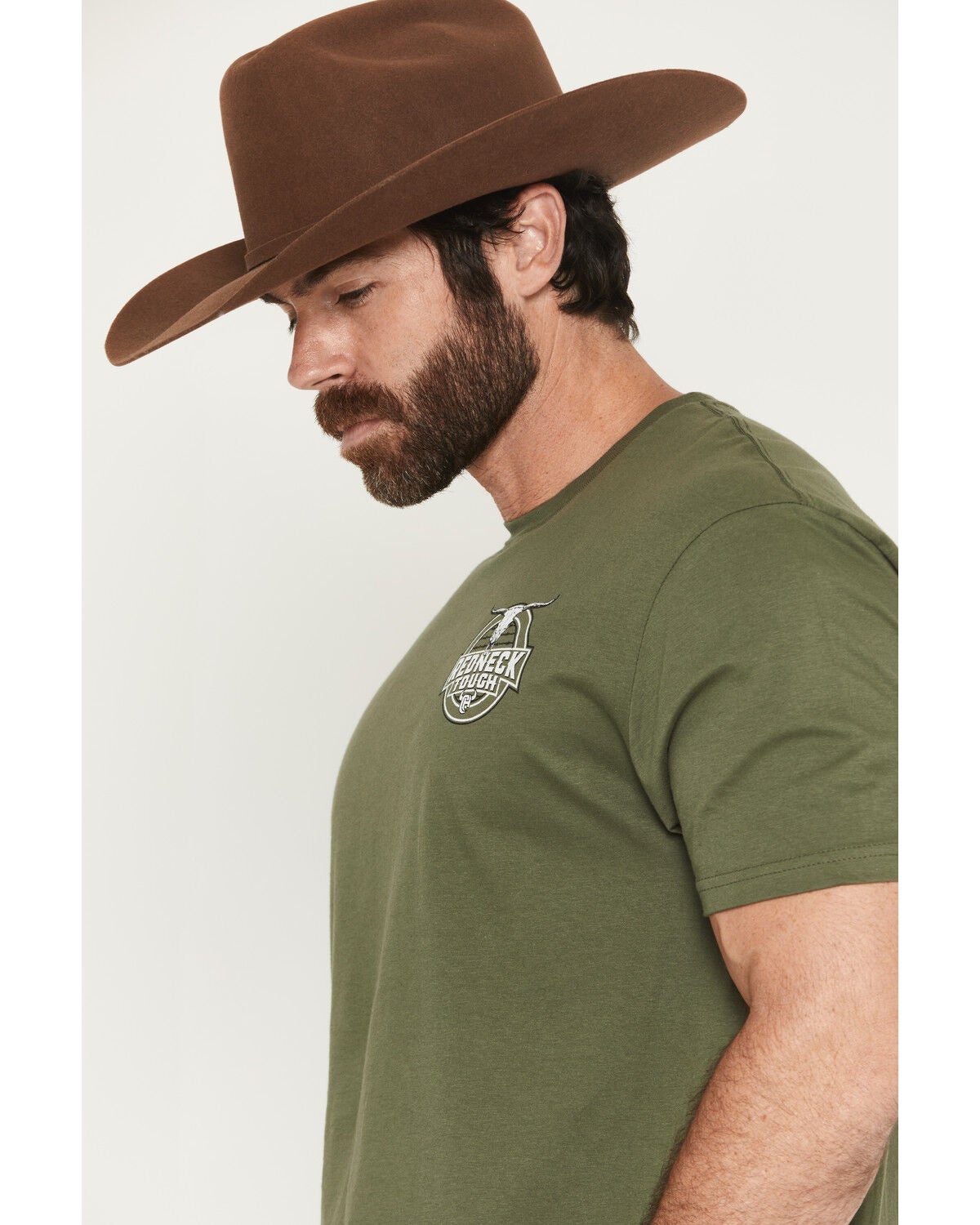 Image #3 - Cowboy Hardware Men's Redneck Tough Short Sleeve Graphic T-Shirt, Green, hi-res