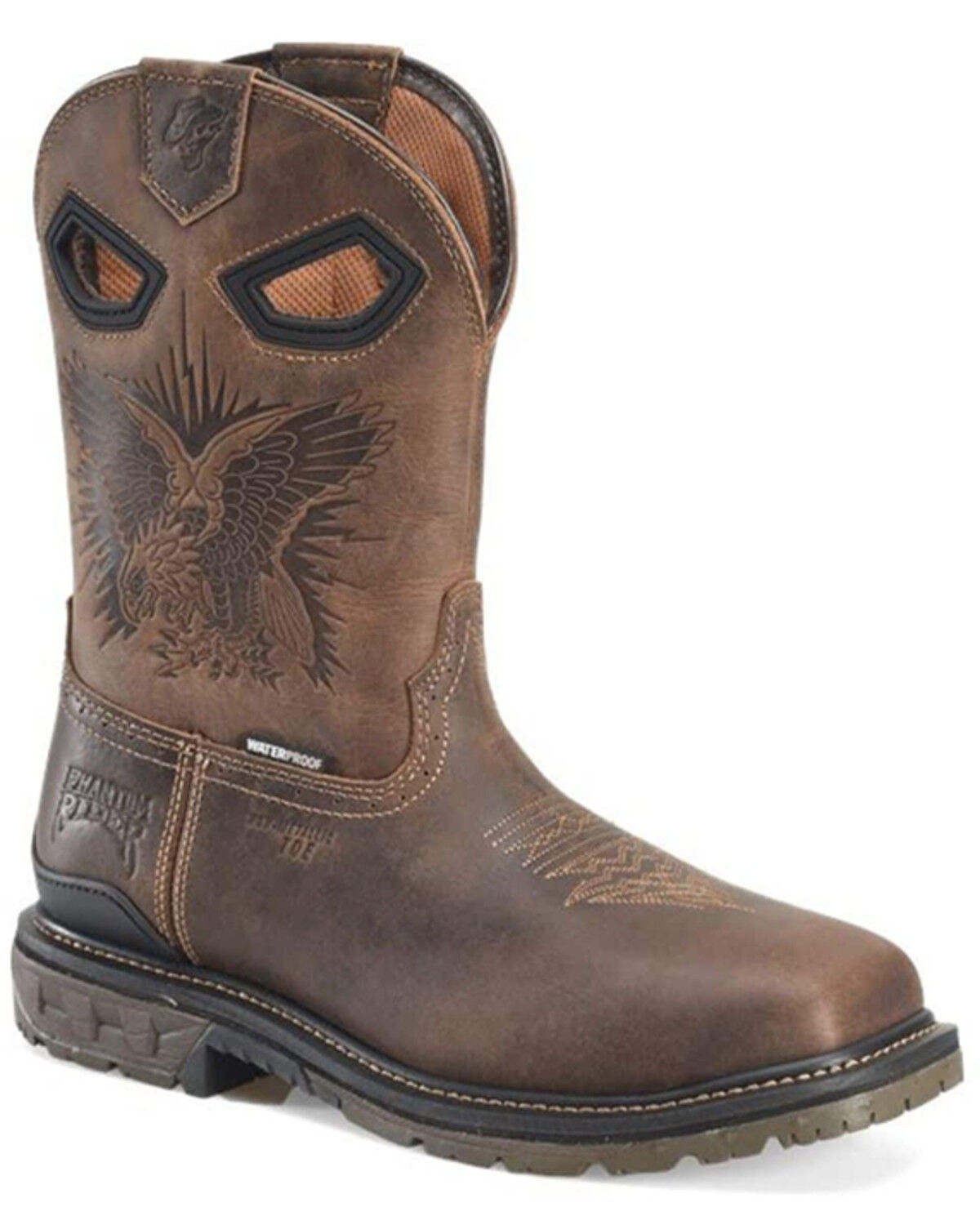 Image #1 - Double H Men's Dustie Waterproof Work Boots - Composite Toe, Dark Brown, hi-res