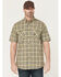 Image #1 - Ariat Men's Rebar Made Tough Short Plaid Print Sleeve Button-Down Stretch Work Shirt, Beige, hi-res