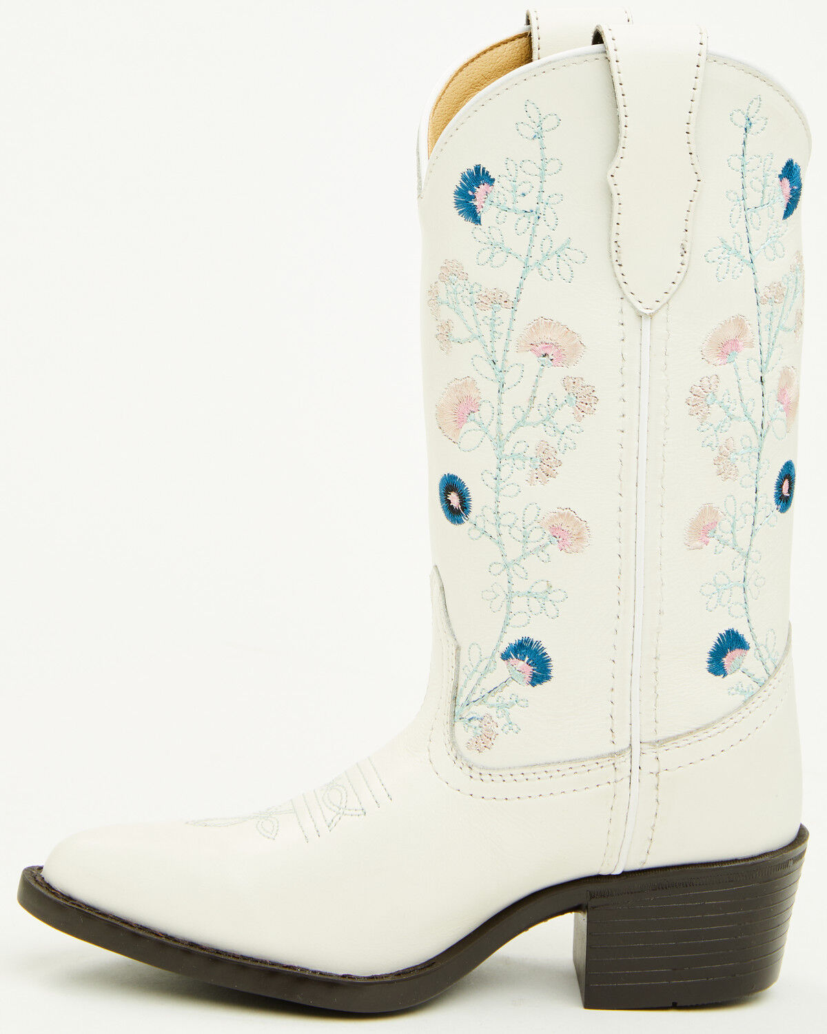 Image #3 - Shyanne Girls' Fleur Western Boots - Round Toe, White, hi-res