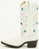 Image #3 - Shyanne Girls' Fleur Western Boots - Round Toe, White, hi-res