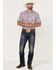 Image #2 - Roper Men's Red White & Blue Large Plaid Short Sleeve Pearl Snap Western Shirt, , hi-res