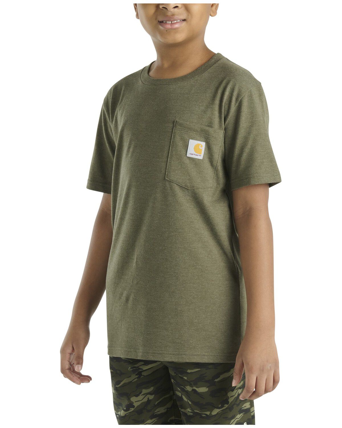 Image #2 - Carhartt Boys' Logo Short Sleeve Graphic T-Shirt, Olive, hi-res