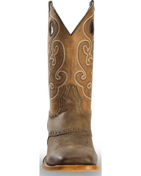 Image #4 - Cody James Men's Saddle Vamp Western Boots - Broad Square Toe, Brown, hi-res