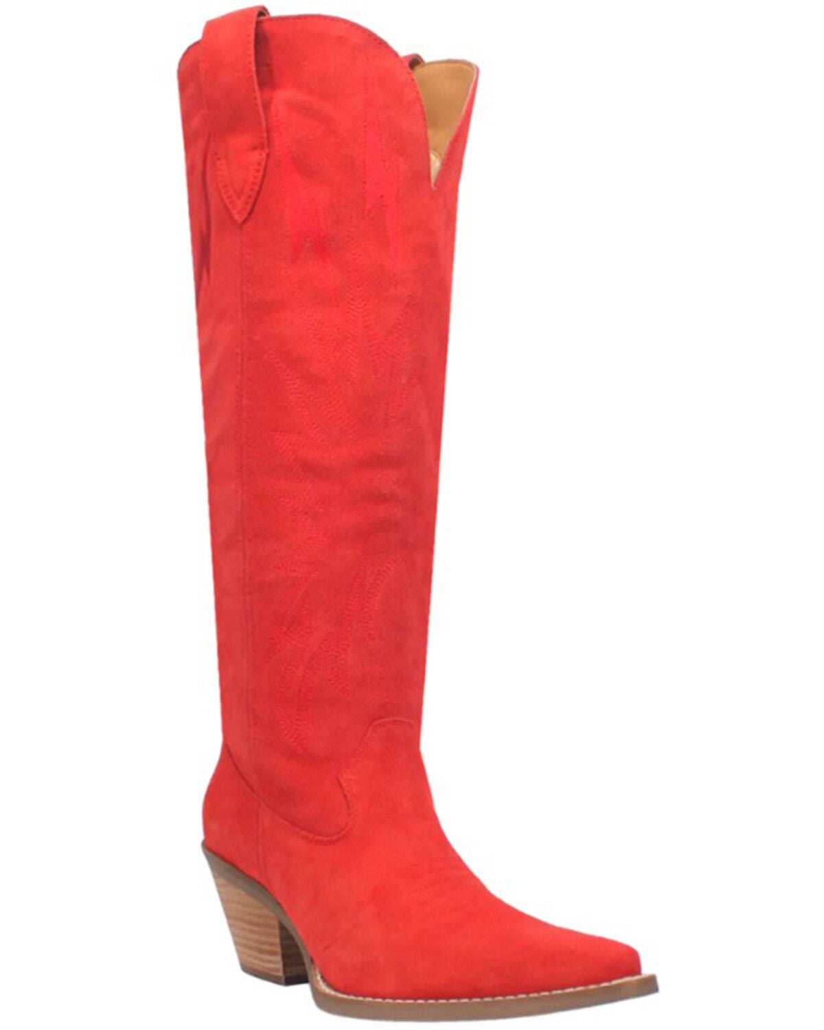 Dingo Women's Thunder Road Tall Western Boots - Snip Toe, Red, hi-res
