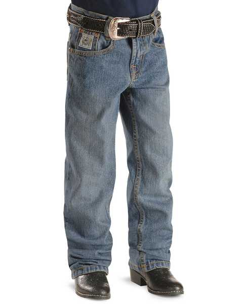 Cinch Boys' White Label Slim Fit Straight Leg Denim Jeans , Denim, hi-res
