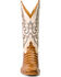 Image #3 - Macie Bean Women's Slick Rikki Western Boots - Broad Square Toe, Cream/brown, hi-res