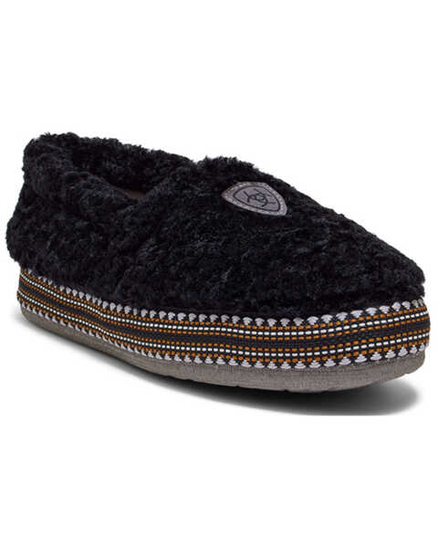 Ariat Women's Appaloosa Snuggle Slippers - Round Toe, Black, hi-res