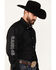 Image #2 - RANK 45® Men's Solid Performance Twill Logo Long Sleeve Button-Down Western Shirt , Black, hi-res
