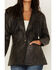 Image #3 - Cripple Creek Women's Antique Studded Fringe Lamb Nappa Snap Blazer, Black, hi-res