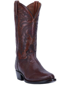 Dan Post Men's Tan Winston Lizard Western Boots - Round Toe, Tan, hi-res