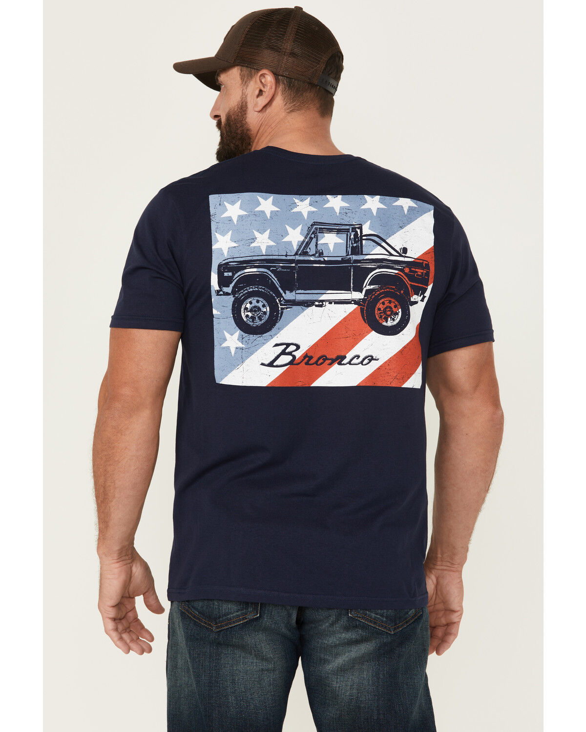 Image #1 - Buckwear Men's USA Velocity Short Sleeve Graphic T-Shirt, Navy, hi-res