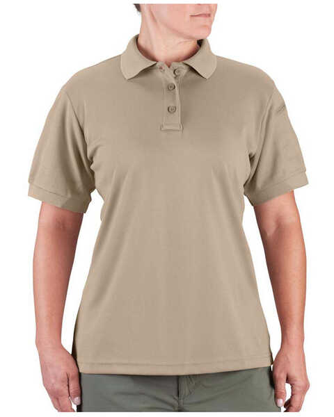 Propper Women's Solid Uniform Short Sleeve Work Polo Shirt , Tan, hi-res