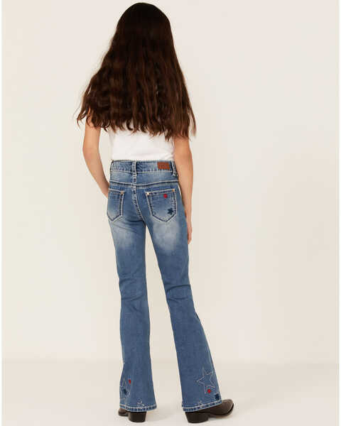 Image #3 - Shyanne Girls' Americana Star Light Wash Flare Jeans, Blue, hi-res