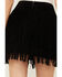 Image #4 - Scully Women's Fringe Tiered Suede Mini Skirt, Black, hi-res