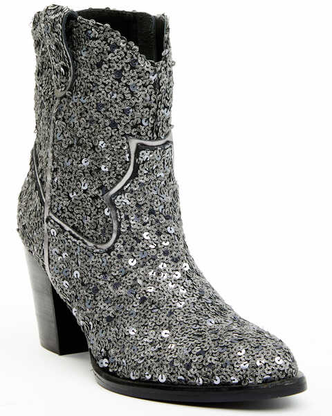 Image #1 - Shyanne Women's Dolly Western Booties - Medium Toe, Silver, hi-res