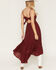 Image #6 - Shyanne Women's Aerie Crochet Front High-Low Midi Dress, Burgundy, hi-res