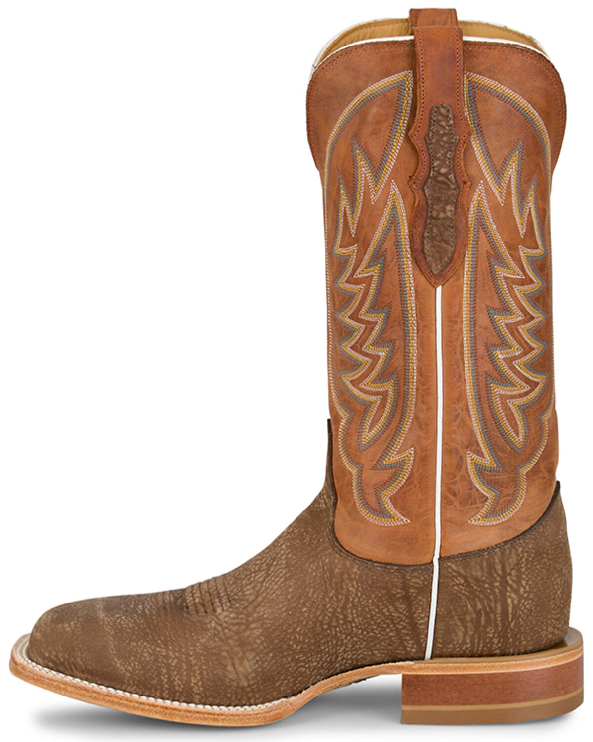 Image #3 - Justin Men's Cowman Western Boots - Broad Square Toe, Tan, hi-res