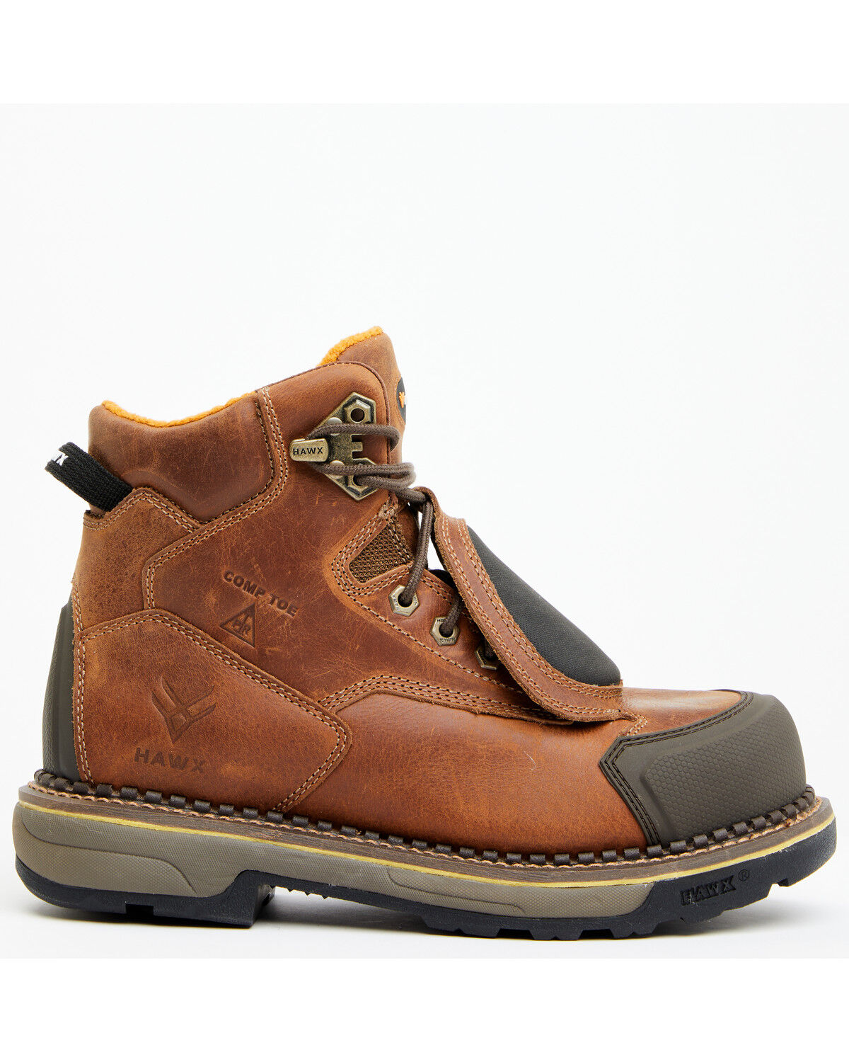 Image #2 - Hawx Men's Crew Chief External Met Guard Work Boots - Composite Toe, Brown, hi-res