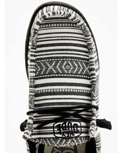 Image #6 - HEYDUDE Men's Wally Serape Print Casual Shoes - Moc Toe, Black/white, hi-res