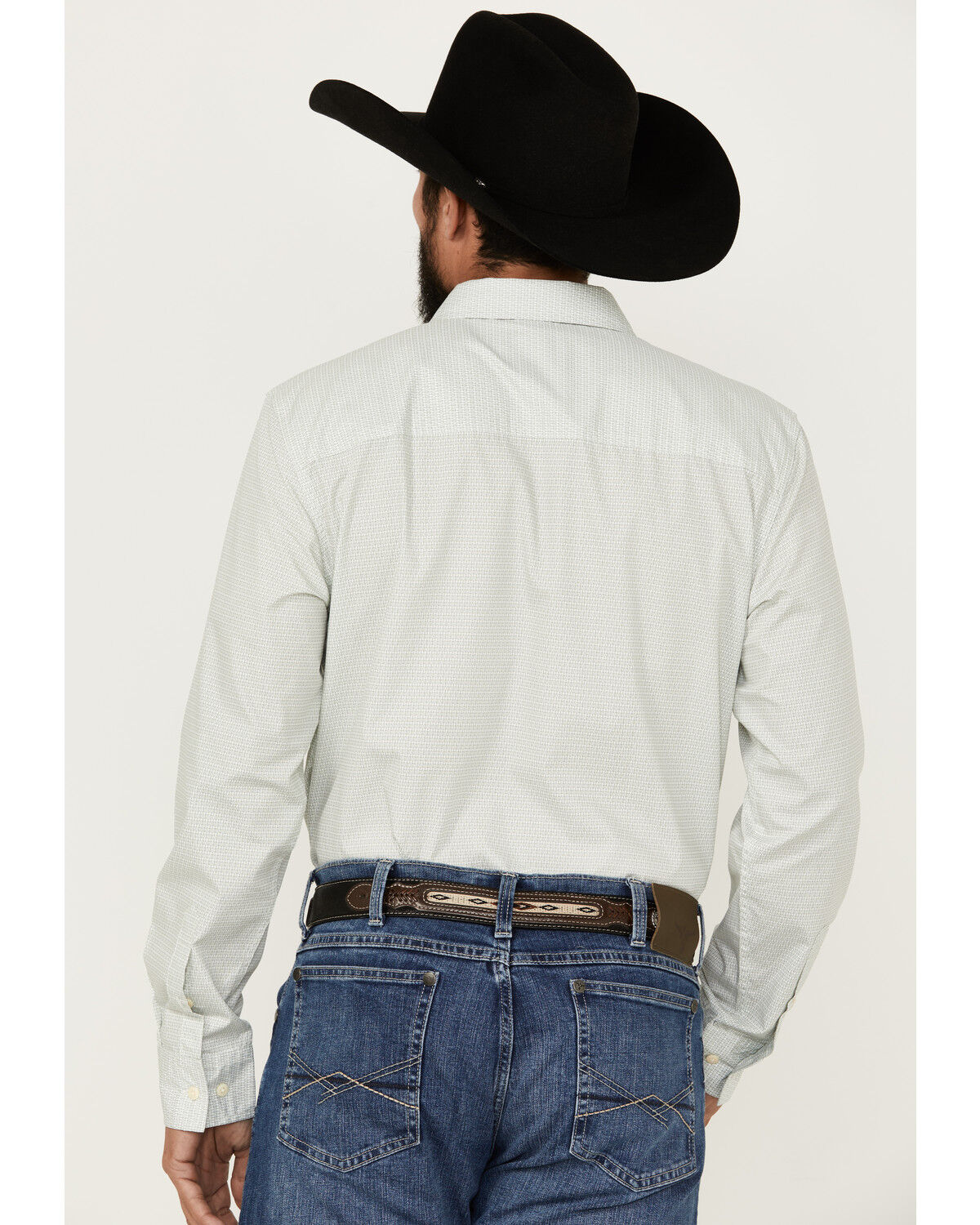 Image #4 - Cody James Men's Bar Stool Geo Print Long Sleeve Button-Down Western Shirt, Light Green, hi-res
