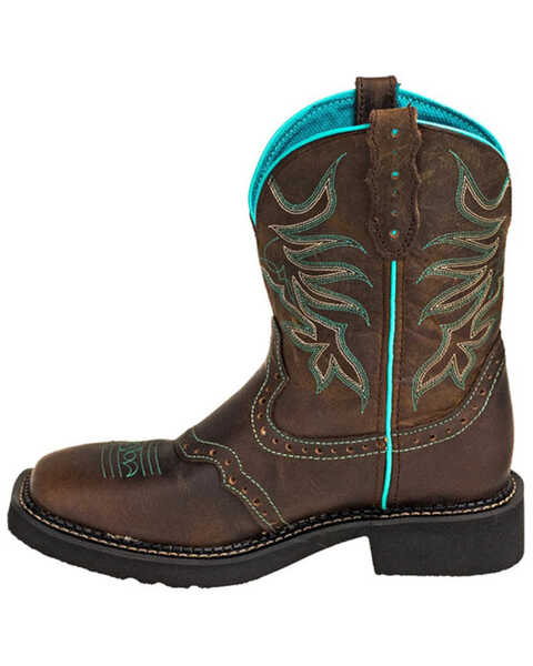 Image #3 - Justin Women's Mandra Chocolate Western Boots - Broad Square Toe, Chocolate, hi-res