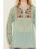 Image #3 - Johnny Was Women's Floral Embroidered Long Sleeve Shirt, Teal, hi-res