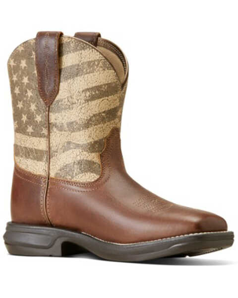 Ariat Women's Anthem Shortie Western Boots - Square Toe , Brown, hi-res