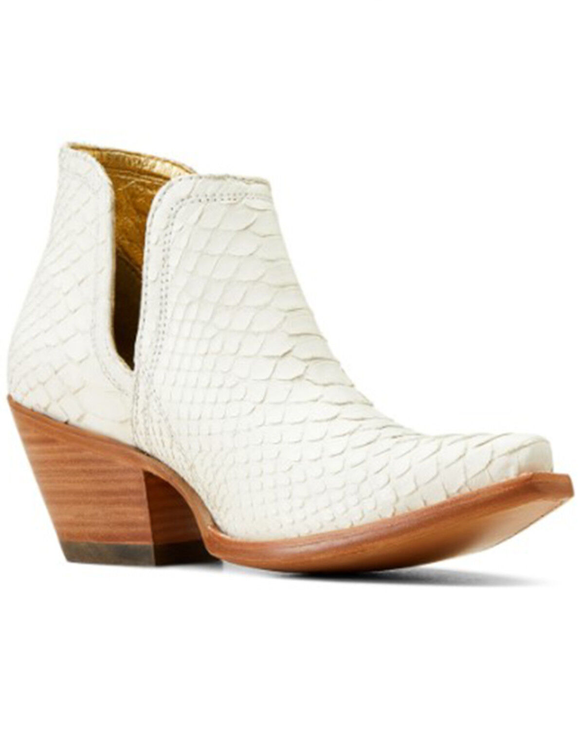 Image #1 - Ariat Women's Exotic Python Dixon Western Booties - Snip Toe, White, hi-res
