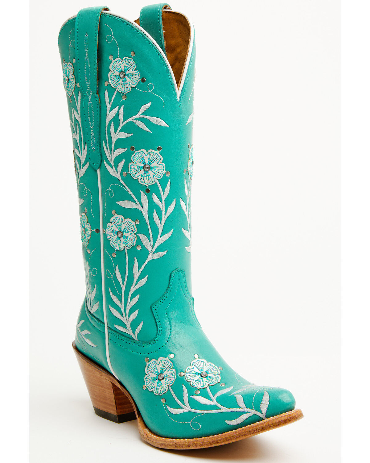 Image #1 - Ariat Women's Romance Floral Embroidered Tall Western Boots - Round Toe, Turquoise, hi-res