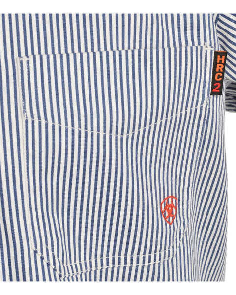 Image #2 - Ariat Men's Flame-Resistant Striped Work Shirt - Big & Tall, Blue, hi-res