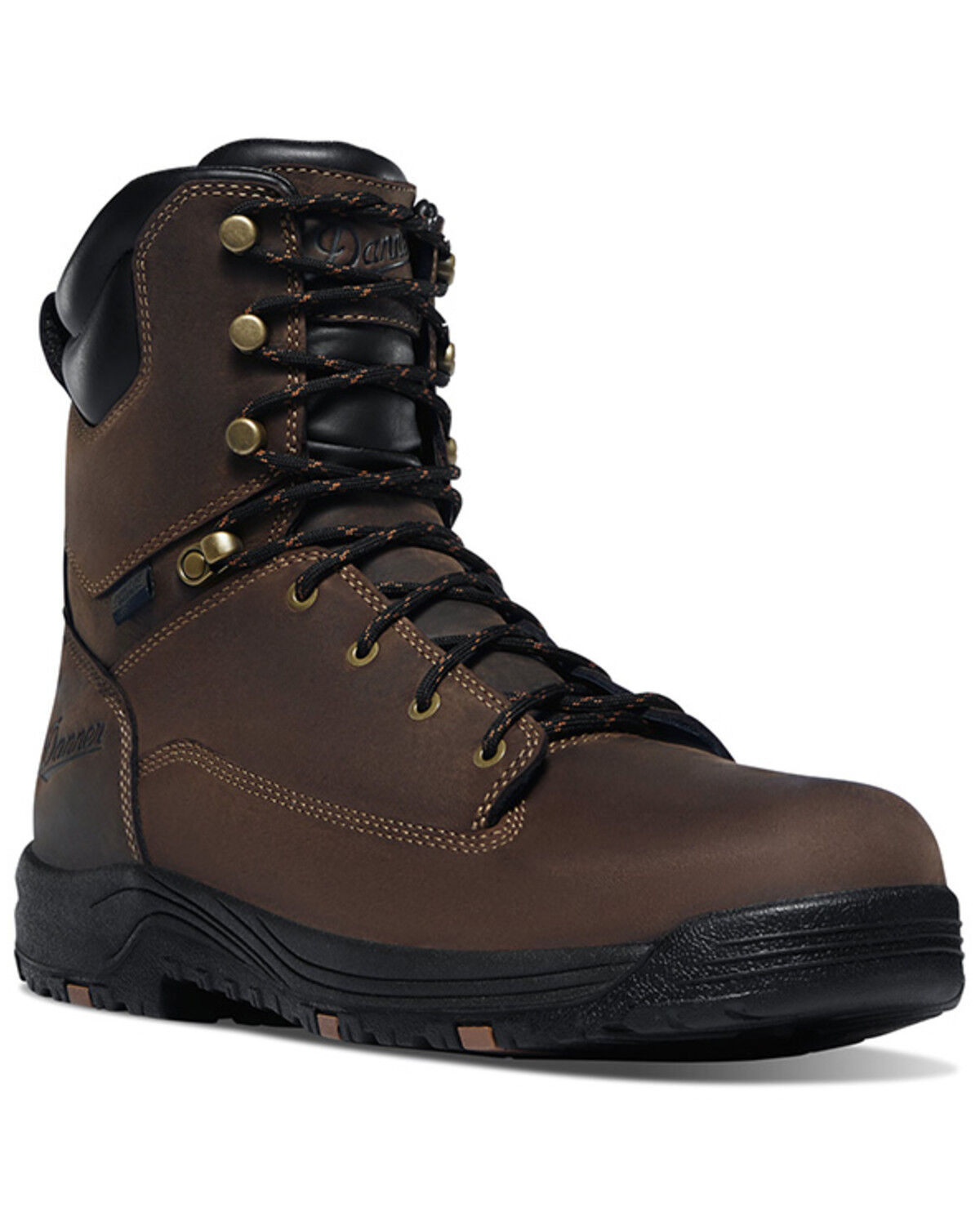 Image #1 - Danner Men's 8" Caliper Work Boots - Soft Toe, Brown, hi-res