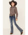 Image #1 - Shyanne Girls' Light Embroidered Faux Flap Pocket Bootcut Jeans , Blue, hi-res