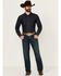 Image #1 - Wrangler Retro Men's 77MWZ Lindel Dark Wash Slim Bootcut Stretch Denim Jeans - Tall, Dark Medium Wash, hi-res