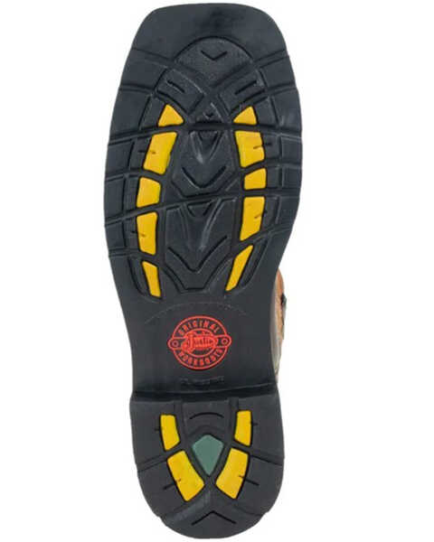 Image #7 - Justin Men's Actuator Western Work Boots - Composite Toe, Brown, hi-res