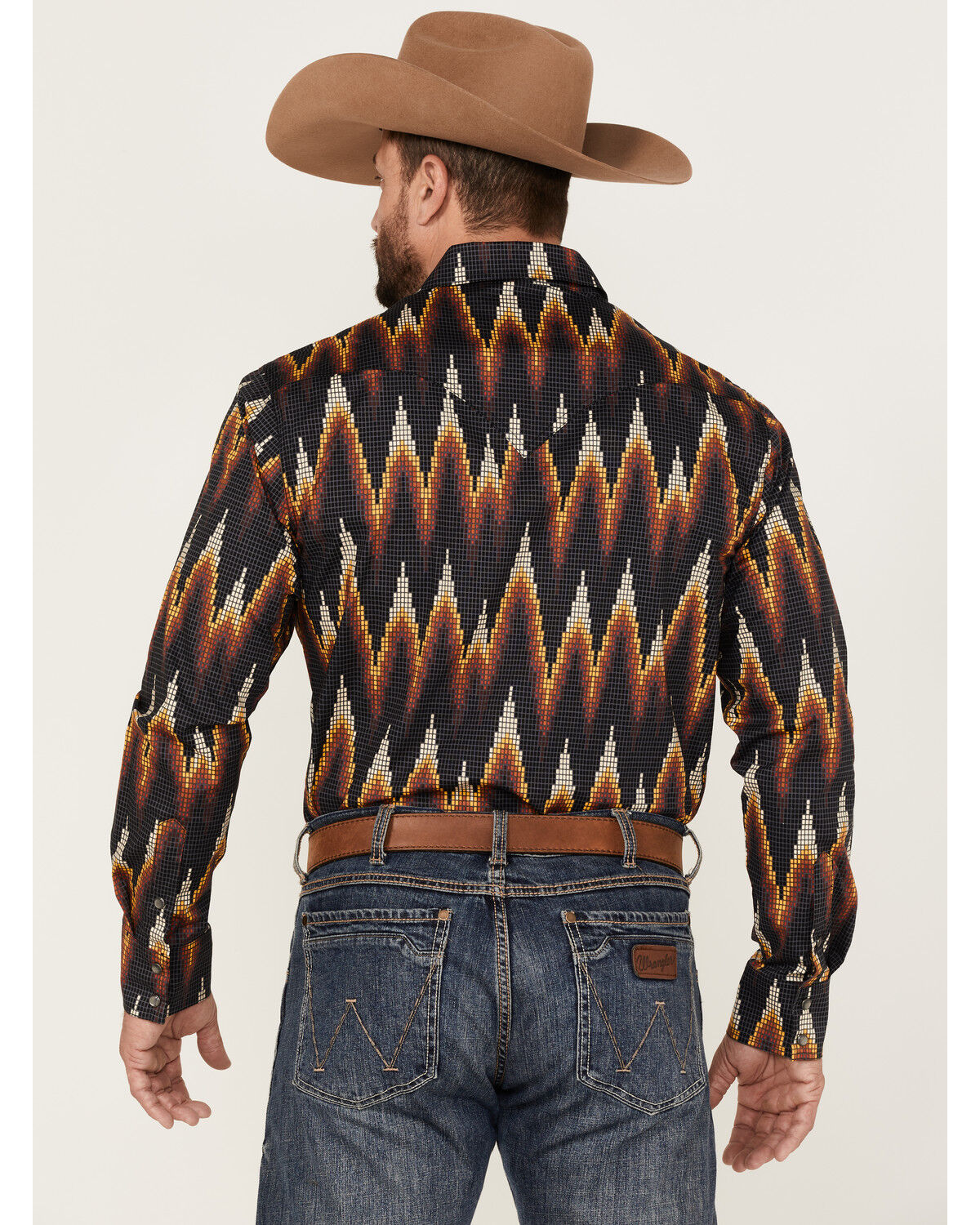 Image #4 - Dale Brisby Men's All-Over Digtal Print Long Sleeve Snap Western Shirt, Charcoal, hi-res