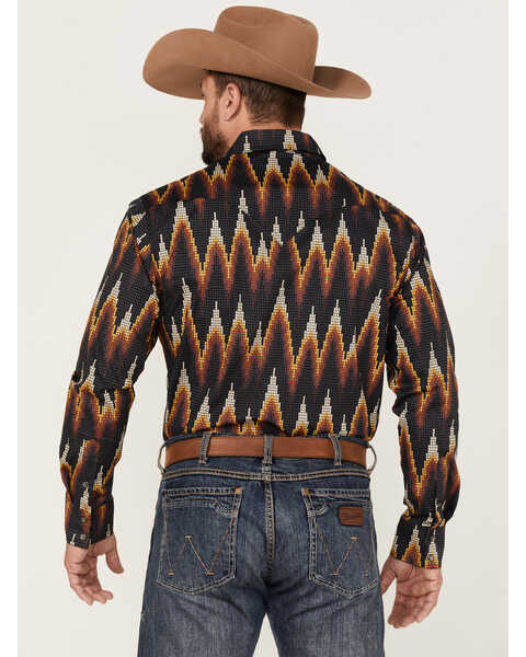 Image #4 - Dale Brisby Men's All-Over Digtal Print Long Sleeve Snap Western Shirt , Charcoal, hi-res