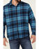Image #3 - Wrangler X Fender Men's Plaid Tour Back Patch Button-Down Shirt Flannel Jacket, Navy, hi-res