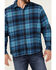 Image #3 - Wrangler X Fender Men's Plaid Tour Back Patch Button-Down Shirt Flannel Jacket , Navy, hi-res