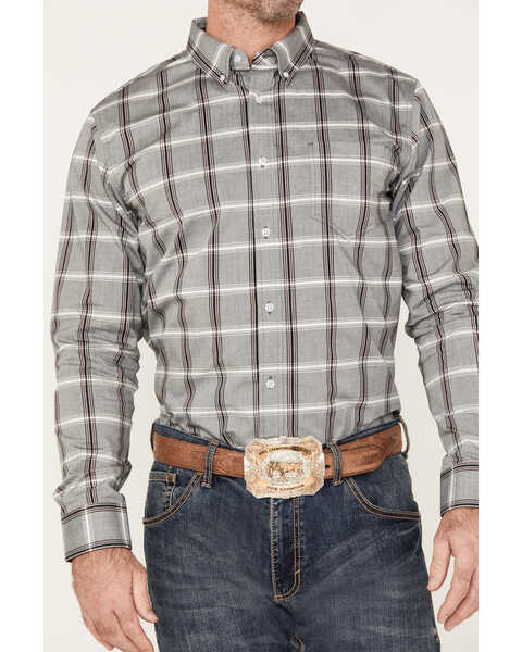 Image #3 - Cody James Men's Tall Pour Long Sleeve Plaid Print Button-Down Stretch Western Shirt, Grey, hi-res