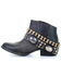 Circle G Women's Harness Western Booties - Round Toe, Black, hi-res